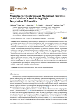 Microstructure Evolution and Mechanical Properties of 0.4C-Si-Mn-Cr Steel During High Temperature Deformation