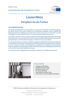 Louise Weiss Kämpferin Für Die Freiheit