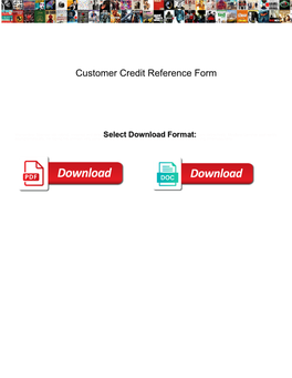 Customer Credit Reference Form