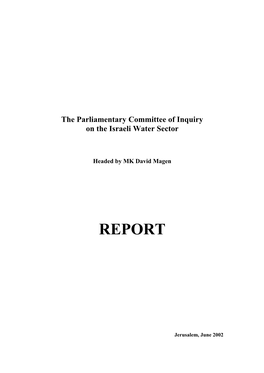 The Parliamentary Committee of Inquiry on the Subject of the Water