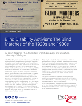 The Blind Marches of the 1920S and 1930S