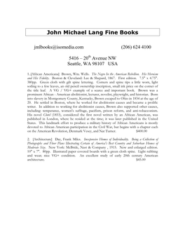 John Michael Lang Fine Books
