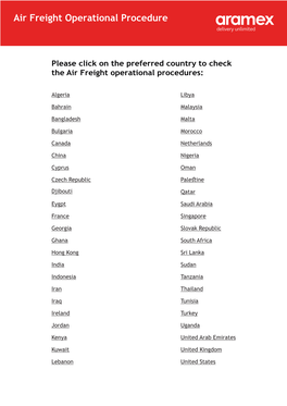 Air Freight Operational Procedure