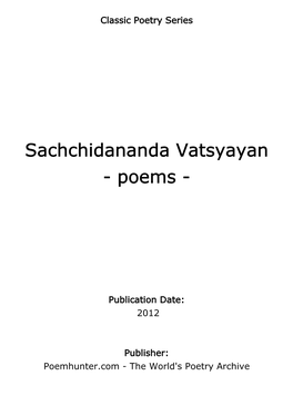 Sachchidananda Vatsyayan - Poems