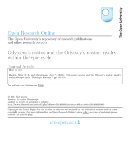 Open Research Online Odysseus's Nostos And