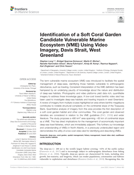 Identification of a Soft Coral Garden Candidate