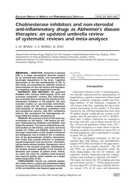 A Systematic Umbrella Review and Meta-Analysis of Alzheimer's