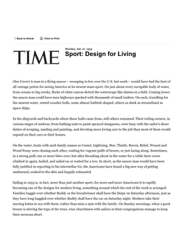 Sport: Design for Living