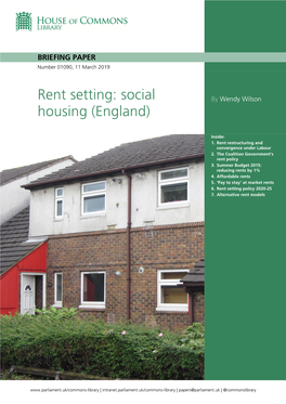 Rent Setting: Social Housing (England)