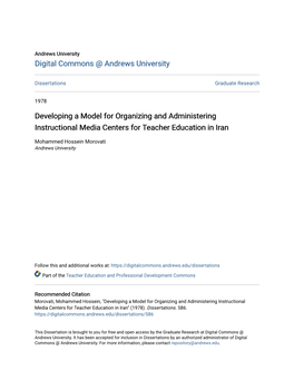 Developing a Model for Organizing and Administering Instructional Media Centers for Teacher Education in Iran