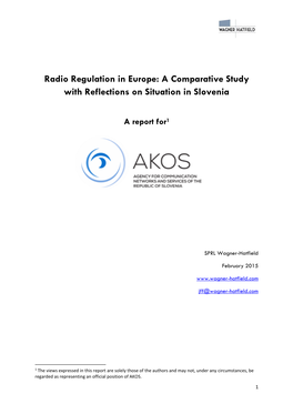 Radio Regulation in Europe: a Comparative Study with Reflections on Situation in Slovenia
