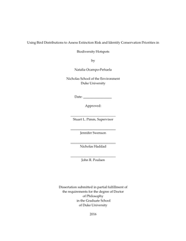 Using Bird Distributions to Assess Extinction Risk and Identify Conservation Priorities In