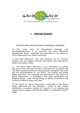 1. Special Events