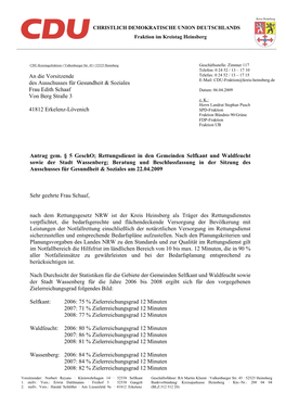 Antrag Rettungsdienst, Versorgung Selfkant, Waldfeucht, Wassenberg