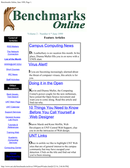 Benchmarks Online, June 1999, Page 1