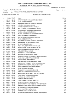 Sindh E-Centralized College Admission Policy 2018 Placement in Xi on Merit Under Seccap-2018