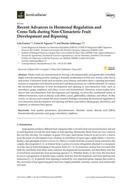 Recent Advances in Hormonal Regulation and Cross-Talk During Non-Climacteric Fruit Development and Ripening