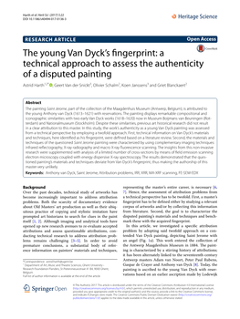 The Young Van Dyck's Fingerprint: a Technical Approach