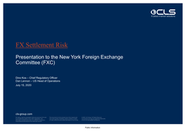 FX Settlement Risk