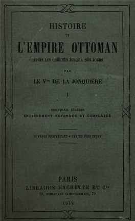 L Empire Ottoman Depuis Les Origines Jusqu'a Nos Jours