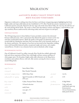 2018 Santa Maria Valley Pinot Noir Bien Nacido Vineyards