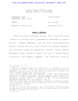 Case 2:15-Cv-06905-CJB-DEK Document 155 Filed 04/24/17 Page 1 of 38