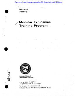 Modular Explosives Training Program