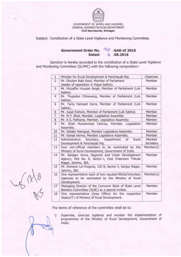 Government Order No. Dated: 16 .08.2016 T2 Administrative