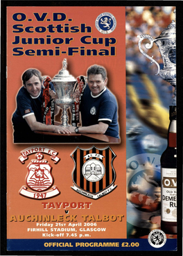 OFFICIAL PROGRAMME £2.00 the Scottish Junior Cup Semi-Final