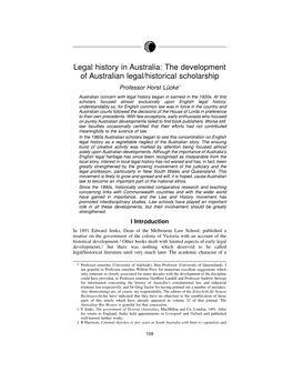 Legal History in Australia