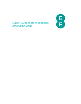 List of 4G Partners in Countries Around the World