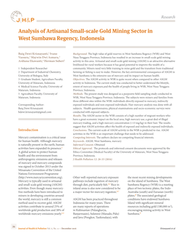 Analysis of Artisanal Small-Scale Gold Mining Sector in West Sumbawa Regency, Indonesia