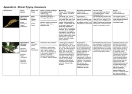Appendix A. African Pygmy Chameleons