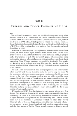 Freezes and Thaws: Canonizing DEFA