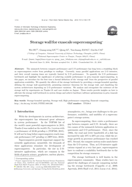 Storage Wall for Exascale Supercomputing∗