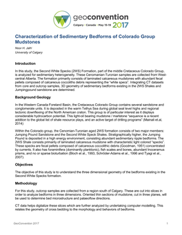 Characterization of Sedimentary Bedforms of Colorado Group Mudstones Noor H