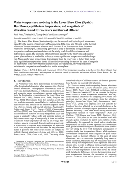 Water Temperature Modeling in the Lower Ebro River (Spain)