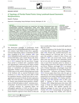 A Typology of Florida Fluted Points Using Landmark-Based Geometric 55 Morphometrics David K