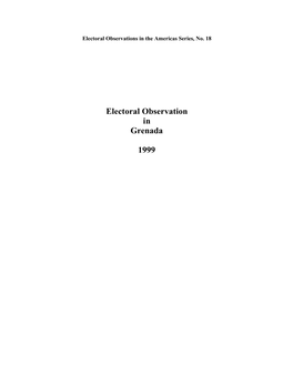 Electoral Observation in Grenada 1999