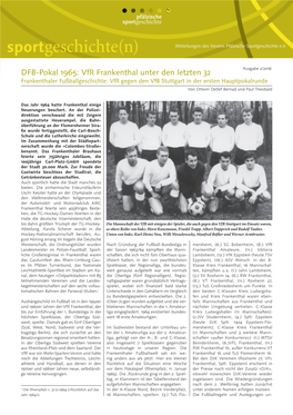 DFB-Pokal 1965: Vfr Frankenthal Unter Den Letzten 32