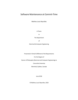 Software Maintenance at Commit-Time