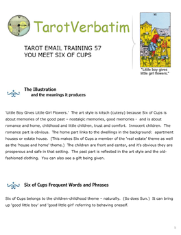 The Illustration Six of Cups Frequent Words And