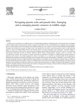 Emerging and Re-Emerging Parasitic Zoonoses of Wildlife Origin