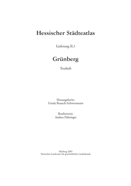 Hessischer Städteatlas Grünberg