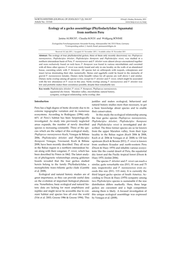 Ecology of a Gecko Assemblage (Phyllodactylidae: Squamata) from Northern Peru