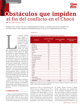 Obstáculos Que Impiden El Fin Del Conflicto En El Chocó Por Juan Pablo Guerrero Home*