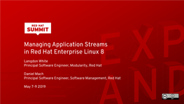 Managing Application Streams in Red Hat Enterprise Linux 8