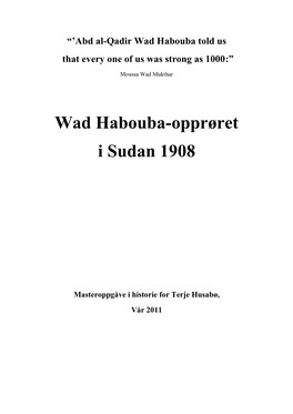 Wad Habouba-Opprøret I Sudan 1908