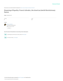 Francis Salvador: Jewish Patriot