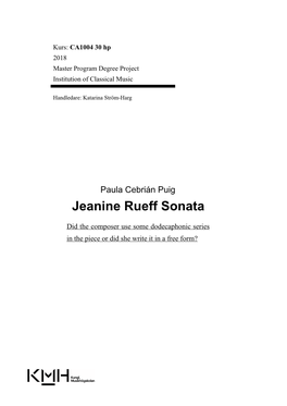 Jeanine Rueff Sonata